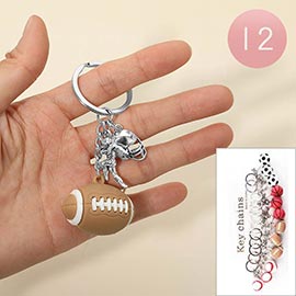 12PCS - Assorted Sports Ball Drop Bag Charm Keychains