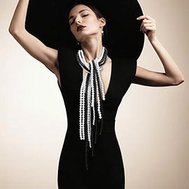 Pearl Fringe Long Necklace