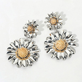 Double Floral Drop Earrings
