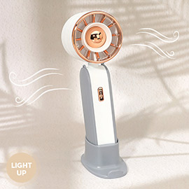 Light Up Phone Stand Portable Handheld Mini Fan