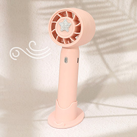 Glitter Star Accent 3-Speed Adjustment Phone Stand Portable Handheld Mini Fan