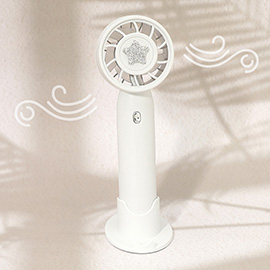 Glitter Star Accent 3-Speed Adjustment Phone Stand Portable Handheld Mini Fan