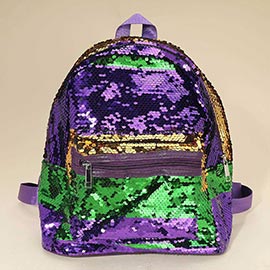 Mardi Gras Sequin Backpack Bag