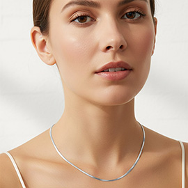 White Gold Dipped Slim Chain Necklace