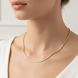 Gold Dipped Minimal Slim Chain Necklace