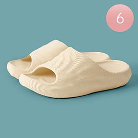 6Pairs - 3D Shape Womens Solid Slide Slippers