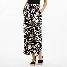 Abstract Print Wide Leg Pants