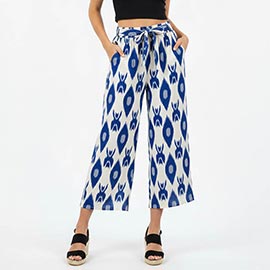 Abstract Print Wide Leg Pants