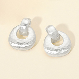 Hammered Metal Door Knocker Earrnigs