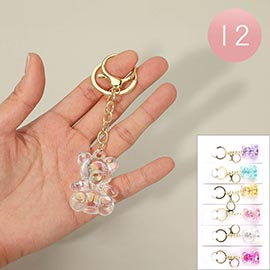 12PCS - Teddy Bear Charm Keychains