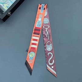 Accessory Print Silky Twilly Skinny Scarf