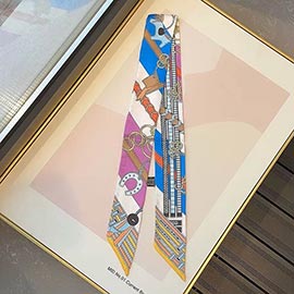 Chain and Harness Print Silky Twilly Skinny Scarf