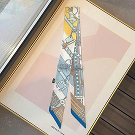 Chain and Harness Print Silky Twilly Skinny Scarf