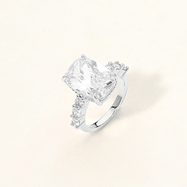 Cushion Cut CZ Statement Ring