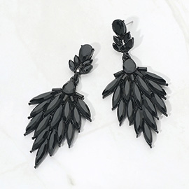 Marquise Cluster Embellished Drop Evening Earrings