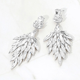 Marquise Cluster Embellished Drop Evening Earrings