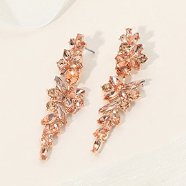 Floral Cluster Drop Evening Earrings