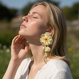 Bold Cutout Floral Cascade Statement Drop Earrings