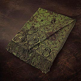 Paisley Pattern Fringe Pashmina Reversible Scarf Shawl