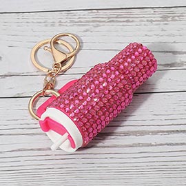 Bling Studded Tumbler Cup Keychain Bag Charm