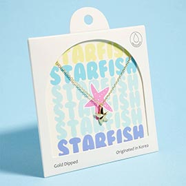 Gold Dipped Starfish Pendant Necklace