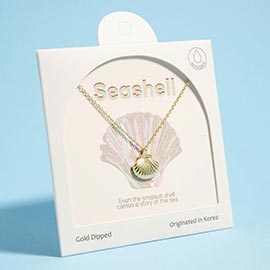Gold Dipped Seashell Pendant Necklace
