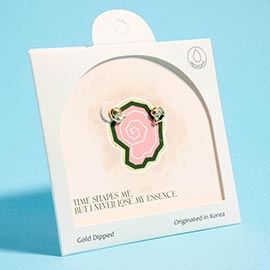 Gold Dipped Spiral Shell Mini Stud Earrings