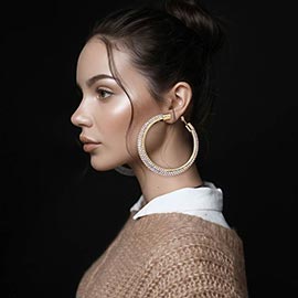 Bold Bling Studded Hoop Statement Earrings