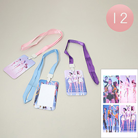 12PCS - Kpop Demon Hunters Huntrix Printed Lanyard ID Holders