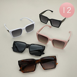 12Pairs - Square Frame Wayfarer Sunglasses