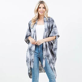 Ombre Tie-dye Pattern Kimono Wrap Poncho