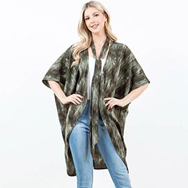 Ombre Tie-dye Pattern Kimono Wrap Poncho